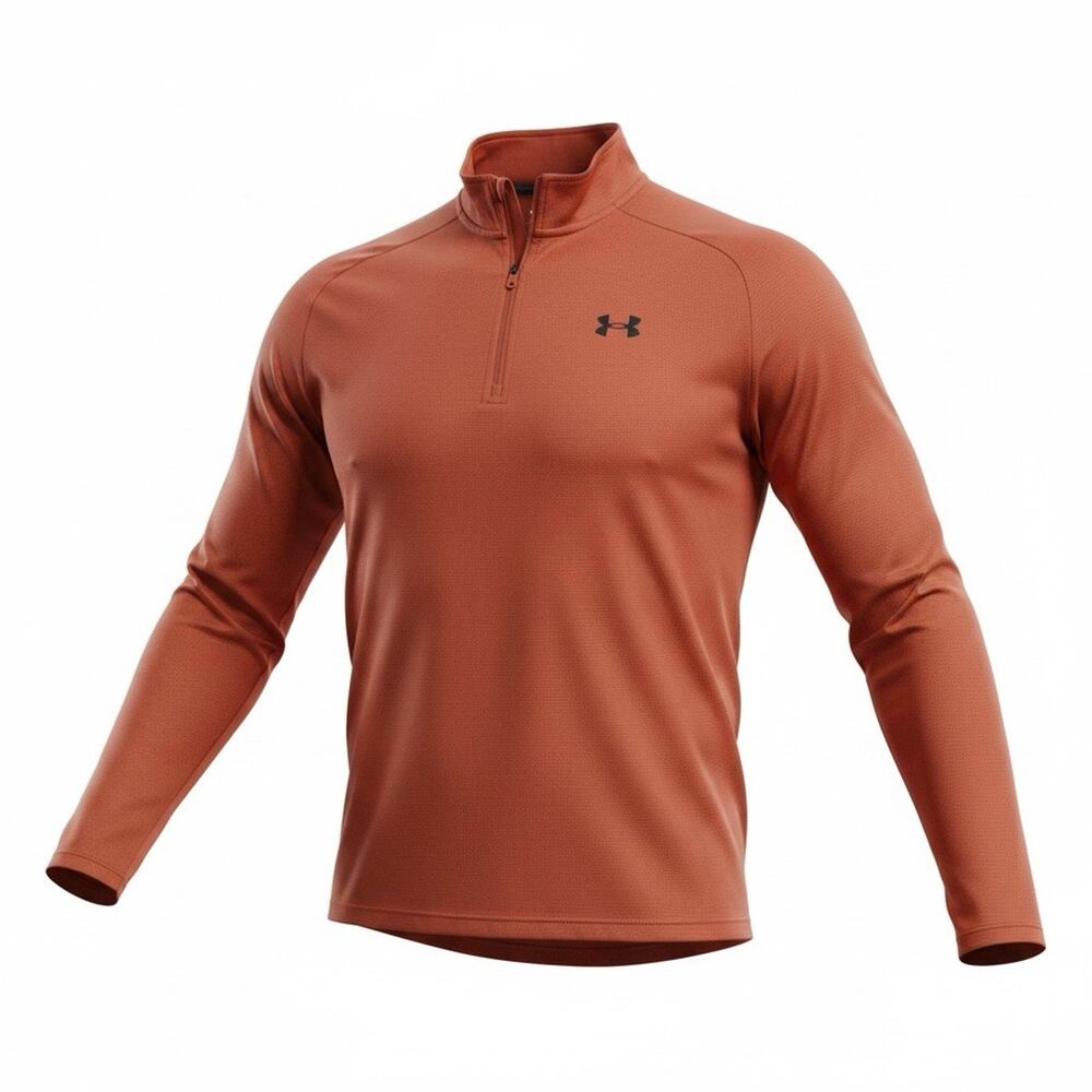 Under Armour Shirt Mens Med Rust Heat Gear Performance Stretch Wicking A267